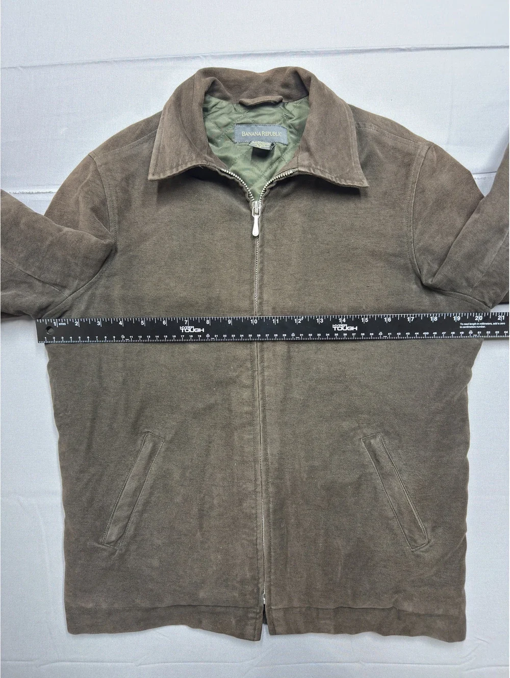 Banana Republic Mens Vintage Quilted Lined Cotton Canvas Jacket XS Brown 90's